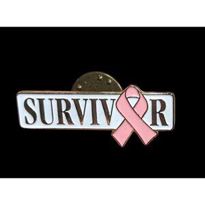 Breast Cancer Survivor Pink Ribbon Lapel Pin